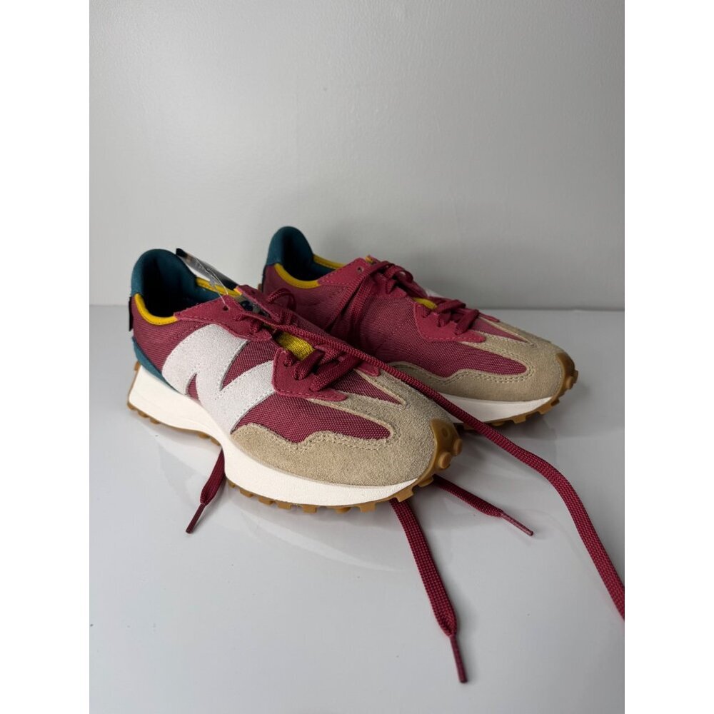 NEW New Balance Lifestyle Mens Shoes Size EU 40 US 7 Burgundy Teal Mustard Tan - Picture 2 of 6